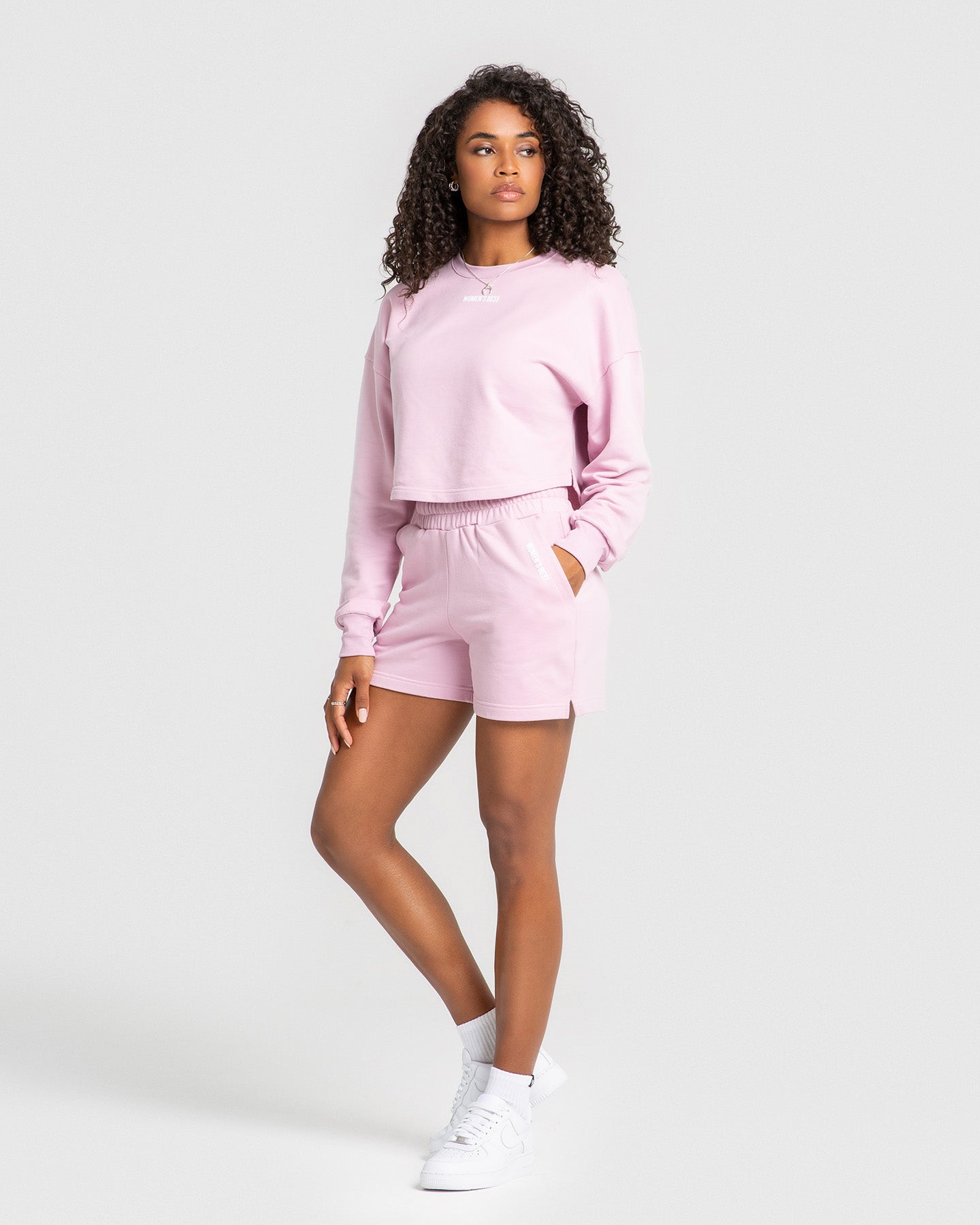 Comfort Cropped Crew Neck | Pastel Rose