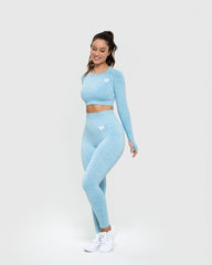 Move Seamless Long Sleeve Crop Top | Blue Marl